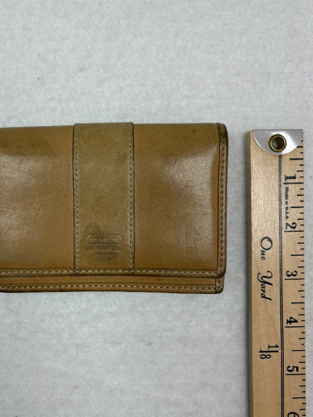 Vintage Coach Tan Leather Keyring Wallet Foldover Preppy Quiet Luxury Heritage - Picture 4 of 11